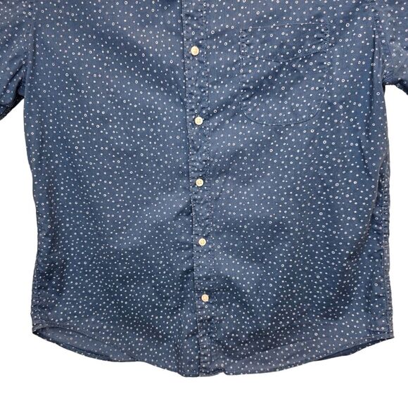 J. Crew Men's Blue Circle Print Casual Button Down Short Sleeve Shirt L - Picture 3 of 15